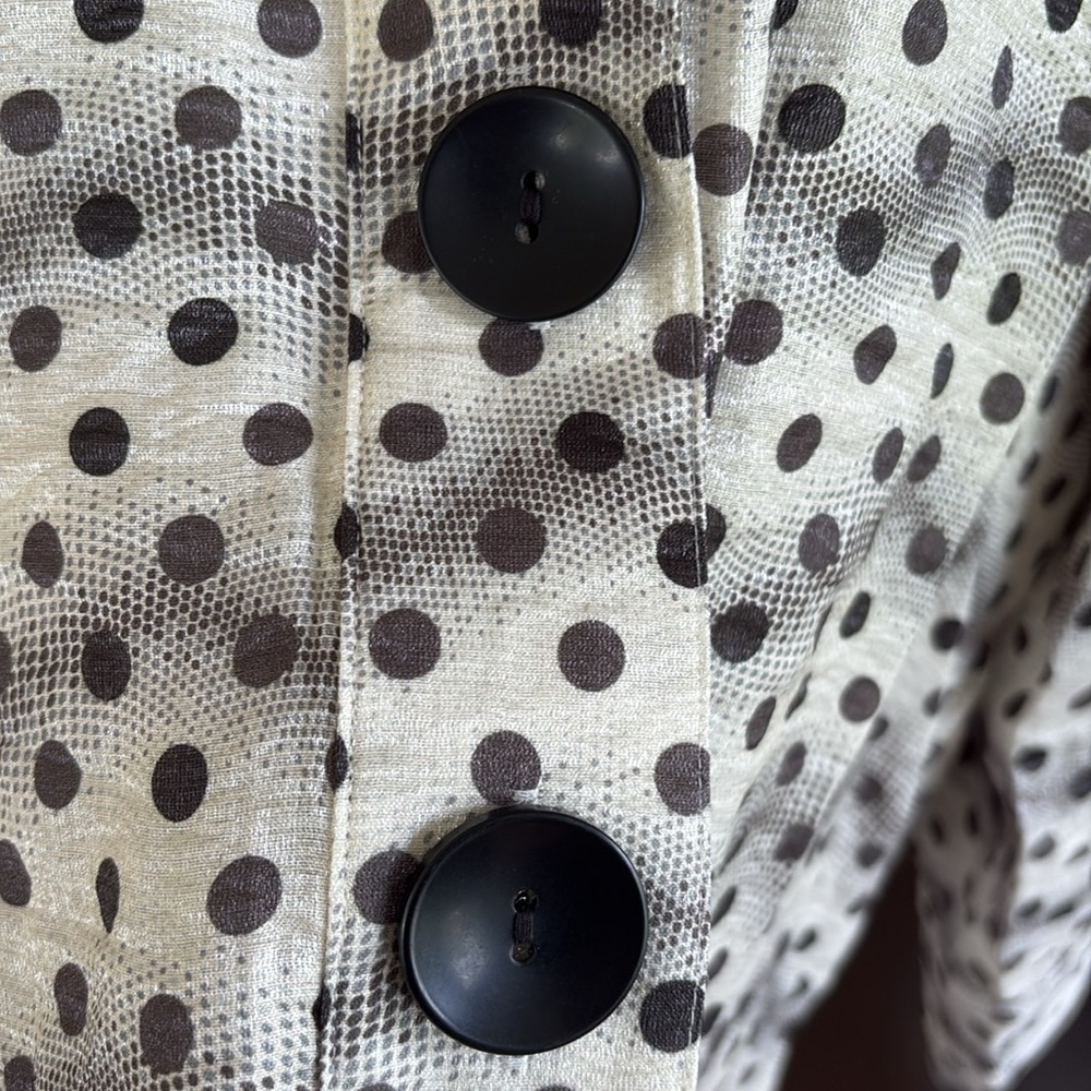Euc Multiples Polka Dot Button Front Wired Collar… - image 8